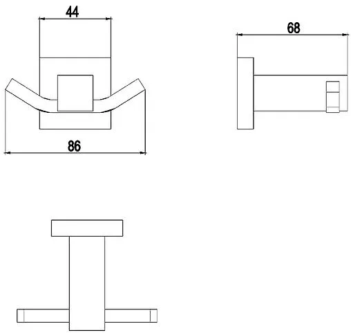 Крючок двойной Timo Selene золото матовое 17012/17