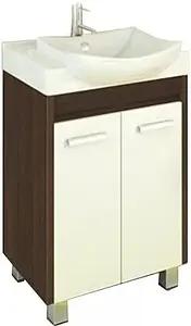 Тумба-умывальник напольная Comforty Киото 60 белый/венге Тумба-умывальник напольная Comforty Киото 60 белый/венге, 1