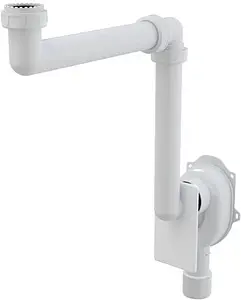 Сифон трубный для раковины AlcaPlast белый A873 Сифон трубный для раковины AlcaPlast белый A873, 1