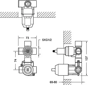 Скрытая часть термостата Bravat D982CP-A, 2