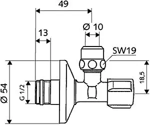Вентиль регулирующий угловой ½&quot;н x ⅜&quot;н x 10ц Schell Comfort 049070699, 2