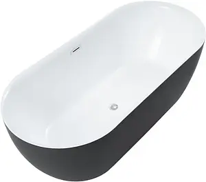 Ванна акриловая отдельностоящая Aquanet Delight 170x78 черный матовый белый/панель черный матовый 00289723 Ванна акриловая отдельностоящая Aquanet Delight 170x78 черный матовый белый/панель черный матовый 00289723, 1