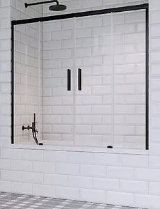 Шторка на ванну 1800мм прозрачное стекло Radaway Idea Black PN DWD 180 10004180-54-01, 1