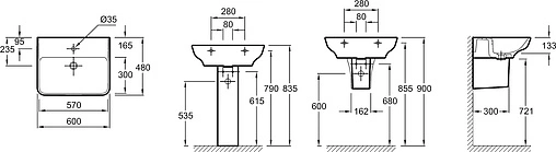 Раковина Jacob Delafon Struktura 60 белый EGD112-00