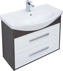 Тумба-умывальник Aquanet Остин 85 белый/дуб кантербери 00252675+00185346, 1