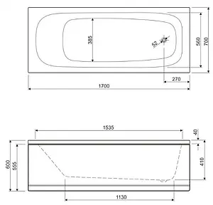 Ванна акриловая Cezares Eco 170x70 Ванна акриловая Cezares Eco 170x70, 2