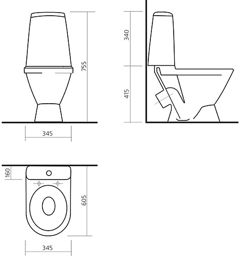 Унитаз-компакт Sanita Лада Комфорт белый WC.CC/Lada/2-DM/WHT.G/S1