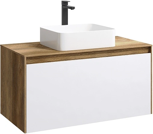Тумба под умывальник подвесная Aqwella Mobi 100 дуб балтийский MOB0110DB