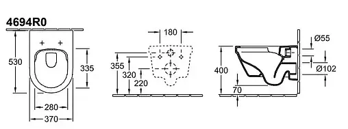 Унитаз подвесной безободковый Villeroy&amp;Boch Architectura белый 4694R001