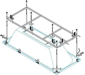 Каркас для ванны Cezares 160x70 EMP-160-70-MF-R, 2