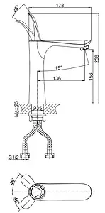 Смеситель для раковины D&K Venice Baciano чёрный матовый/золото DA1032659 Смеситель для раковины D&K Venice Baciano чёрный матовый/золото DA1032659, 2