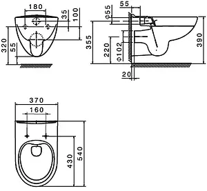 Комплект 4 в 1 Roca Victoria Rimless 893105010 Комплект 4 в 1 Roca Victoria Rimless 893105010, 5