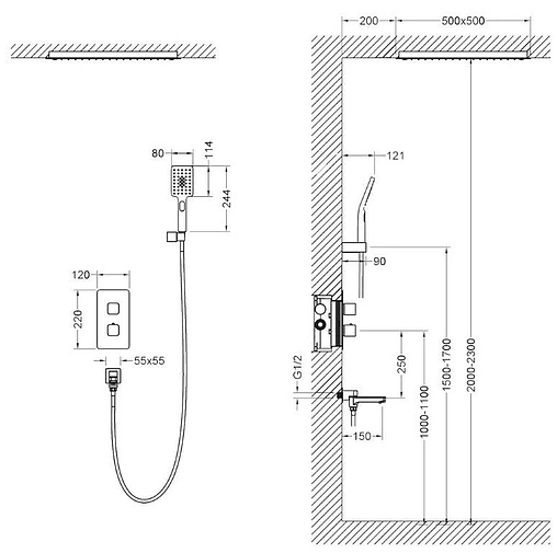 Душевая система с термостатом для ванны Timo Petruma золото матовое SX-5019/17SM