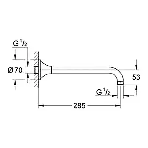 Держатель верхнего душа на стену Grohe Grandera хром 27986000, 2