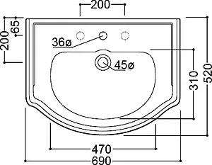 Раковина Kerasan Retro 69 белый 104601*1 Раковина Kerasan Retro 69 белый 104601*1, 2