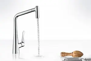 Смеситель для кухни с выдвижным изливом Hansgrohe Metris Select M71 320 1jet хром 14884000, 4