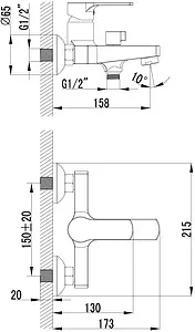 Смеситель для ванны Lemark plus Grace хром LM1512C Смеситель для ванны Lemark plus Grace хром LM1512C, 2