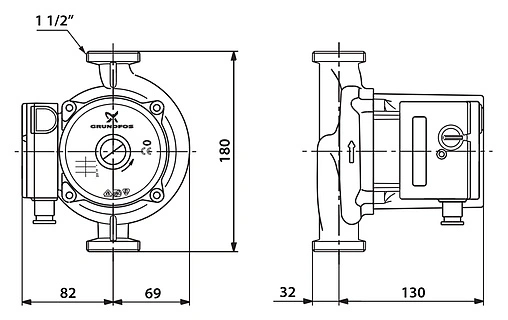 Насос циркуляционный Grundfos UPS 25-120 180 52588336