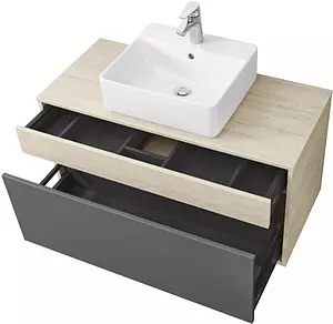 Тумба-умывальник подвесная Aquaton Лофт Урбан 100 графит/орегон 1A2477K1LQX60, 5