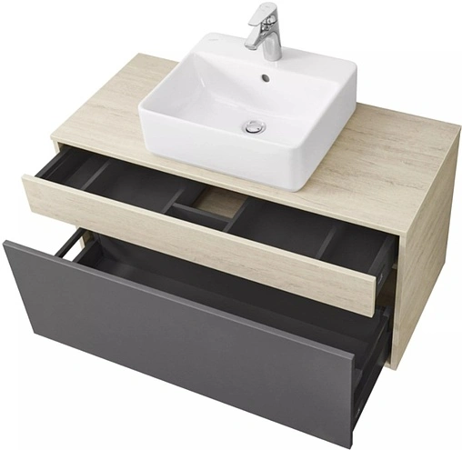 Тумба-умывальник подвесная Aquaton Лофт Урбан 100 графит/орегон 1A2477K1LQX60