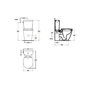 Чаша унитаза Ideal Standard Connect белый E781801 Чаша унитаза Ideal Standard Connect белый E781801, 2