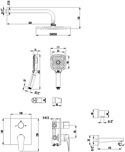 Душевая система со смесителем для ванны Lemark Shift хром LM4322C Душевая система со смесителем для ванны Lemark Shift хром LM4322C, 2