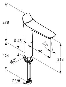 Смеситель для раковины Kludi Ambienta хром 532960575 Смеситель для раковины Kludi Ambienta хром 532960575, 2