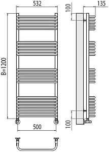 Полотенцесушитель водяной лесенка Terminus Стандарт П22 500х1200 полированная сталь 4670078529817, 2