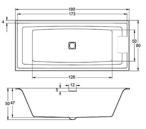Ванна акриловая Riho STILL SQUARE LED 180x80 L B099004005