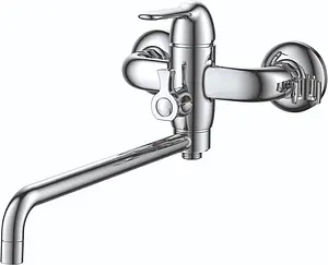 Смеситель для ванны с длинным изливом D&K Rhein Ambrosius хром DA1343301, 1