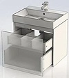 Тумба-умывальник подвесная Aquanet Нью-Йорк 60 орех 00203945+00198206