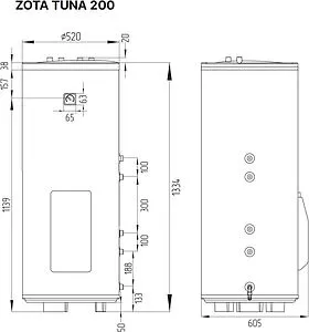 Бойлер комбинированного нагрева Zota TUNA 200 (17 кВт) ZH3468421200 Бойлер комбинированного нагрева Zota TUNA 200 (17 кВт) ZH3468421200, 2