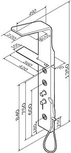 Душевая панель с гидромассажем со смесителем для душа Am.Pm Joy белый матовый W85P-2-136AW Душевая панель с гидромассажем со смесителем для душа Am.Pm Joy белый матовый W85P-2-136AW, 2