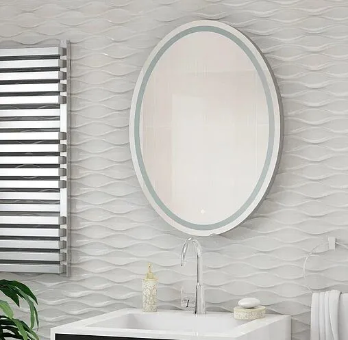 Зеркало с подсветкой Continent Verso Led 57x77 с часами белый ЗЛП590