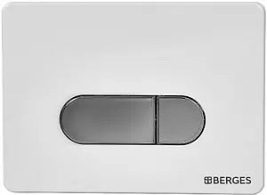 Клавиша смыва для унитаза BERGES Novum D7 040037 кнопки/хром глянцевый, панель/белый глянцевый Клавиша смыва для унитаза BERGES Novum D7 040037 кнопки/хром глянцевый, панель/белый глянцевый, 1