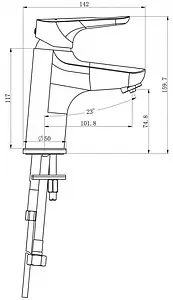 Смеситель для раковины с подключением к фильтру Swedbe Venado Plus хром К1615S, 2