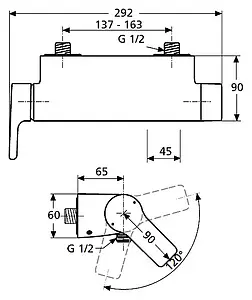 Смеситель для душа Ideal Standard Attitude хром A4603AA Смеситель для душа Ideal Standard Attitude хром A4603AA, 2
