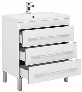 Тумба-умывальник напольная Aquanet Верона 75 белый 00178254+00158755, 3