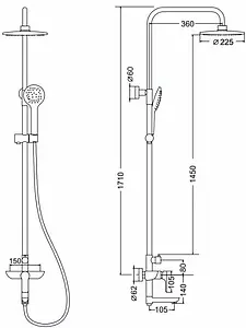 Душевая система со смесителем для ванны Gross Aqua Space хром GA9014SMD05 Душевая система со смесителем для ванны Gross Aqua Space хром GA9014SMD05, 2