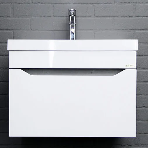 Тумба-умывальник подвесной Айсберг Ева 60 белый/бетон DA5905T+4670142930044