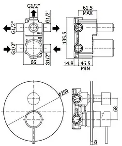 Смеситель для ванны скрытого монтажа Paffoni Light чёрный матовый LIG019NO Смеситель для ванны скрытого монтажа Paffoni Light чёрный матовый LIG019NO, 2