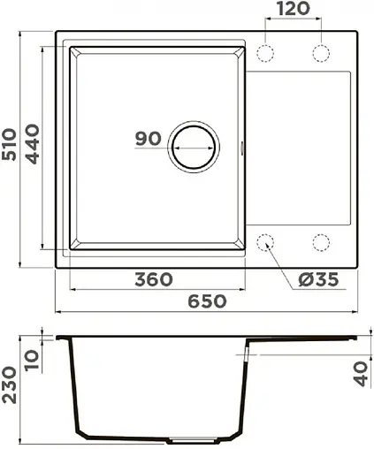 Мойка кухонная Omoikiri Daisen 65-BL черный 4993684 Мойка кухонная Omoikiri Daisen 65-BL черный 4993684
