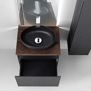 Тумба под умывальник подвесная Jorno Strong 65 антрацит Str.01.65/P/A, 3