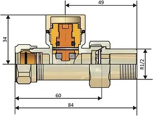 Комплект вентилей регулирующих прямых ½" в/н Schlosser Elegant белый 604200111 Комплект вентилей регулирующих прямых ½" в/н Schlosser Elegant белый 604200111, 3