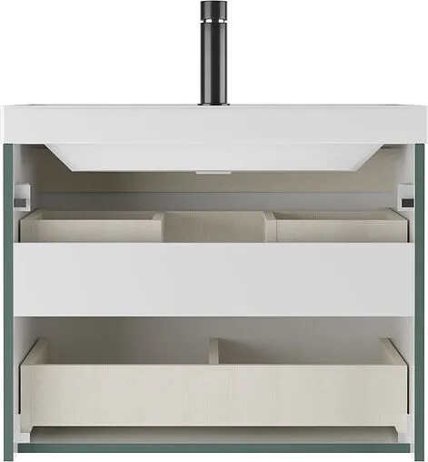 Тумба-умывальник подвесная Домино Garden 70 зеленый матовый DG2503T+4670142930037