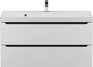 Тумба под умывальник подвесная Uperwood UPD Tanos 100 белый с графитовыми вставками 2930205144, 1