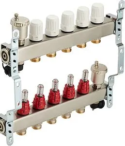 Группа коллекторная с расходомерами 5 отводов 1&quot;в/в x ¾&quot;ек Valtec VTc.586.EMNX.0605, 3