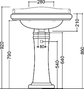 Раковина Kerasan Retro 69 белый 104601*1 Раковина Kerasan Retro 69 белый 104601*1, 3