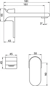 Смеситель для раковины из стены BelBagno Terra хром TER-BLM-CRM Смеситель для раковины из стены BelBagno Terra хром TER-BLM-CRM, 2