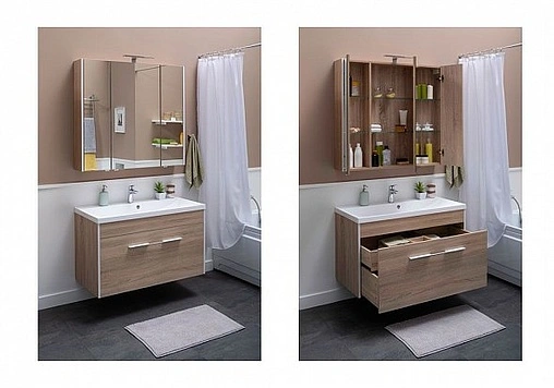 Тумба под умывальник подвесная Aquanet Августа 100 дуб сонома 00210021